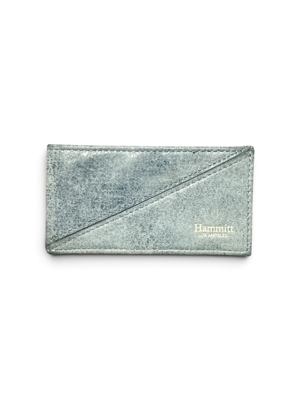 Hammitt Metro Slim Card Wallet in Blue Leather with Red Fabric Lining